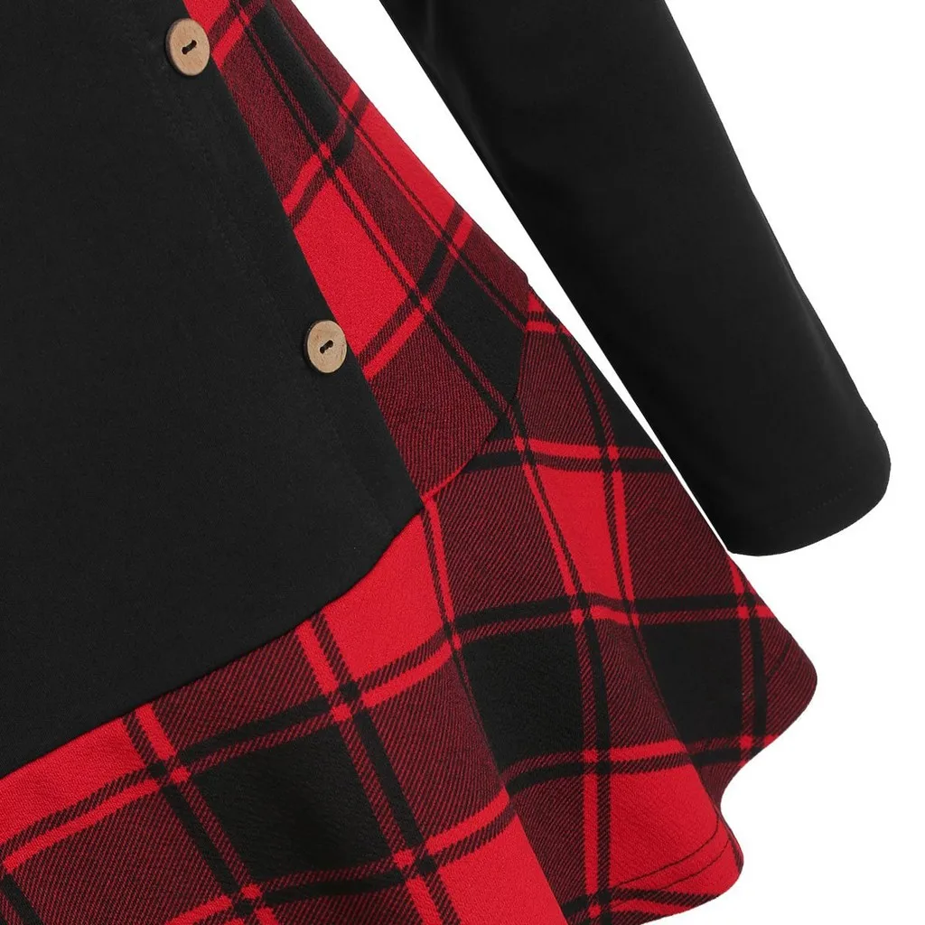 35& Blouse Women Plus Size Plaid Flounce Tops Tunic Checked Panel Sweetheart Neck Boho camisas mujer haut femme туника