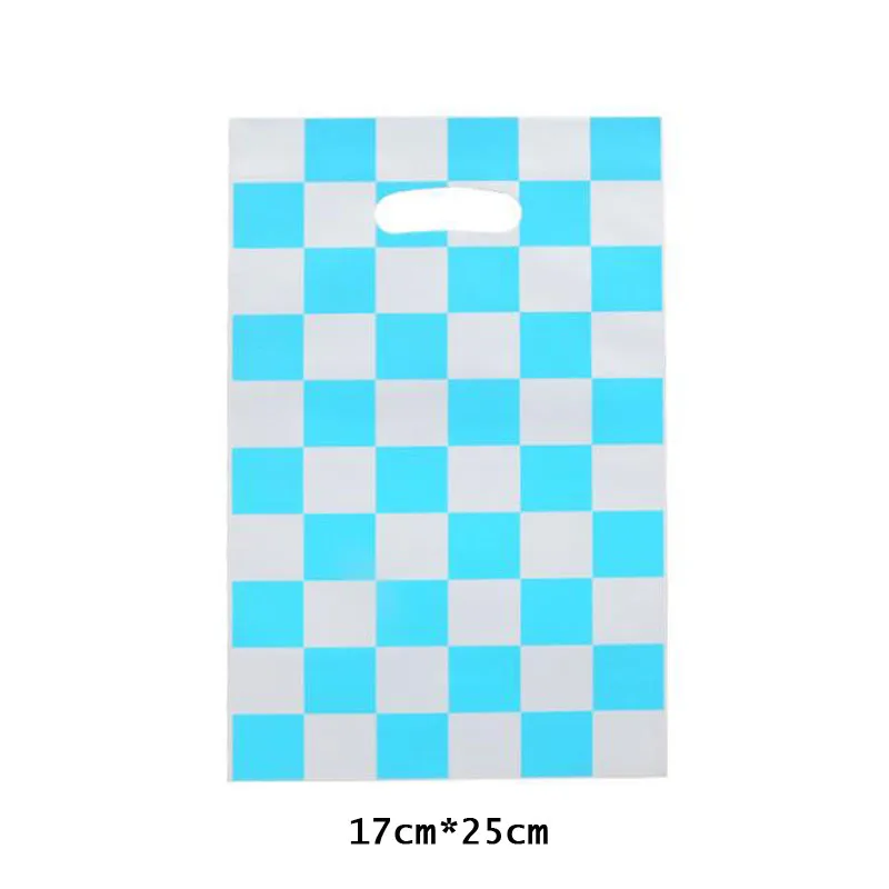 10 шт. клетчатый Подарочный пакет для конфет 17 см * 25 упаковочные пакеты с ручкой