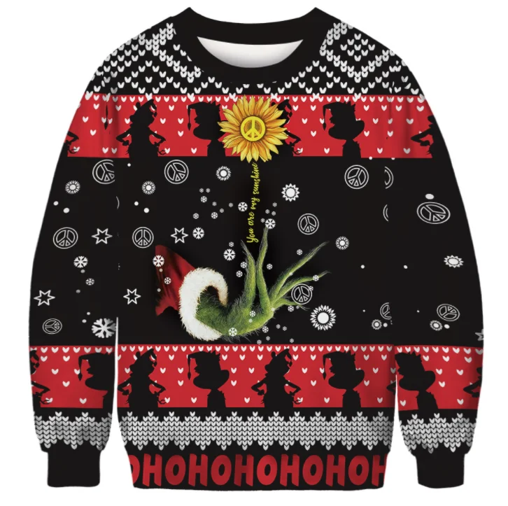 Рождественский пуловер с принтом из фильма вор новинка зеленый меховой монстр