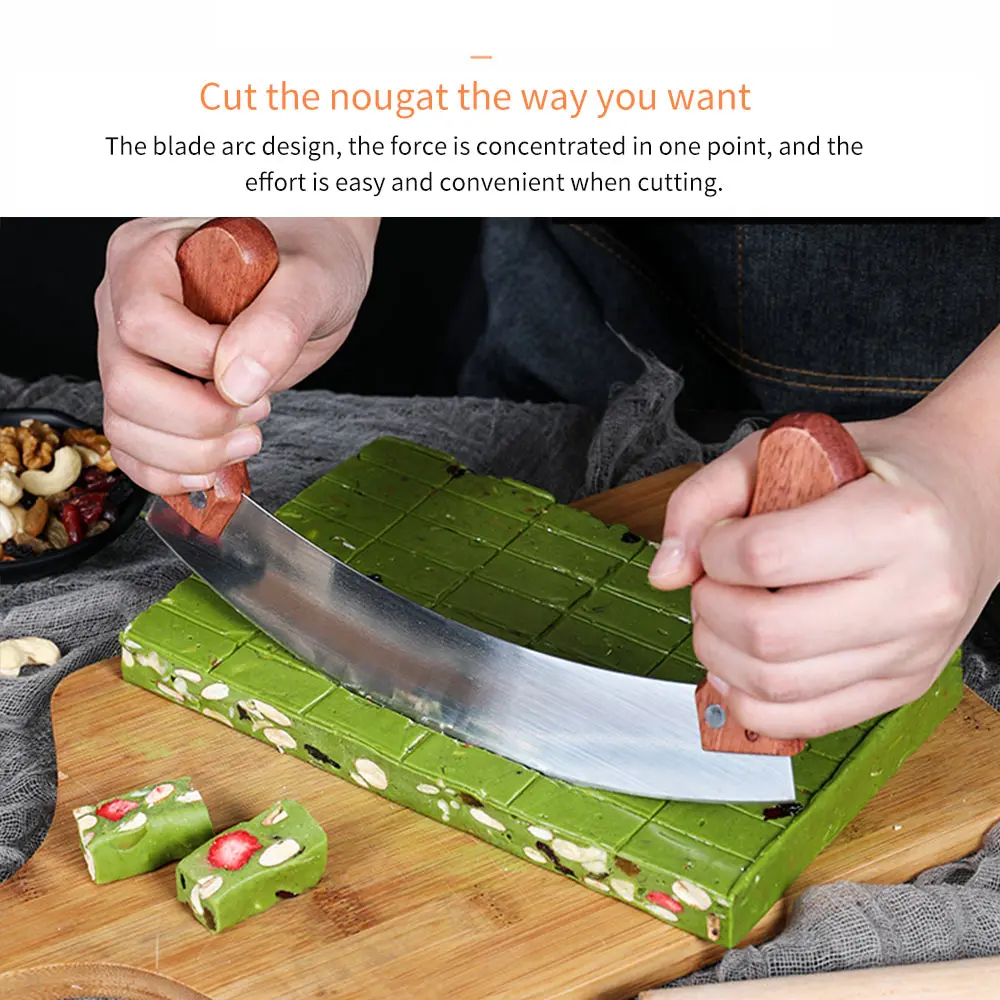 Практичный Нож из нержавеющей стали с двойной деревянной ручкой резак для овощей