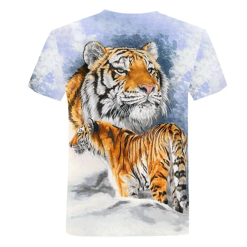 

2021 Tiger Print 3D Series T-Shirt new Top T-Shirt Summer Short Sleeve Animal Streetwear boys Coats tshirts