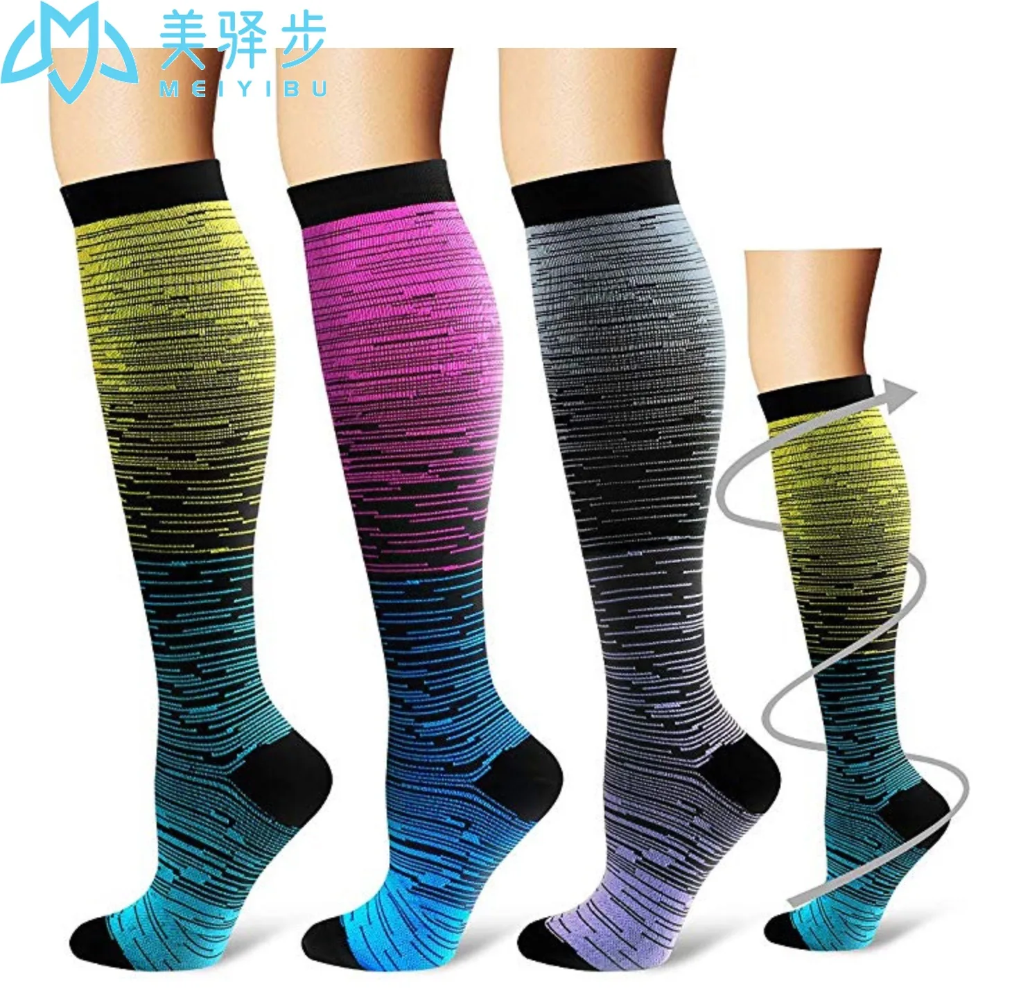3 Pairs PER SET Compression Socks for Women Men Best Medical Stockings,Nursing,Hiking,Travel Flight Socks Running & Fitness