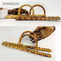 natural bamboo handle hanger shape short strap for diy designer handbag purse bucket bag parts accessories high quality