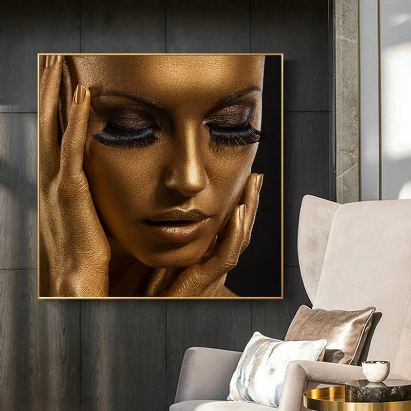 Современная Настенная Картина на холсте Скандинавский дизайн черные золотые