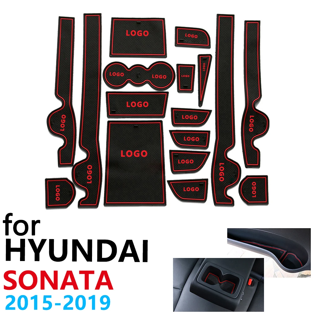 Противоскользящие резиновые чашки подушки двери паз коврик для hyundai Sonata LF~ аксессуары наклейки автомобиля коврик для телефона