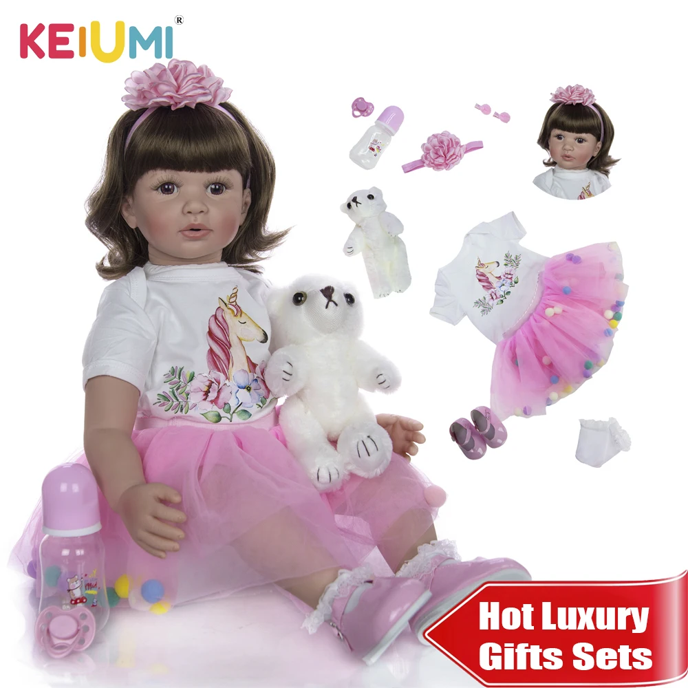 

Новая силиконовая кукла-реборн KEIUMI с длинными завитками, 24 дюйма, 60 см