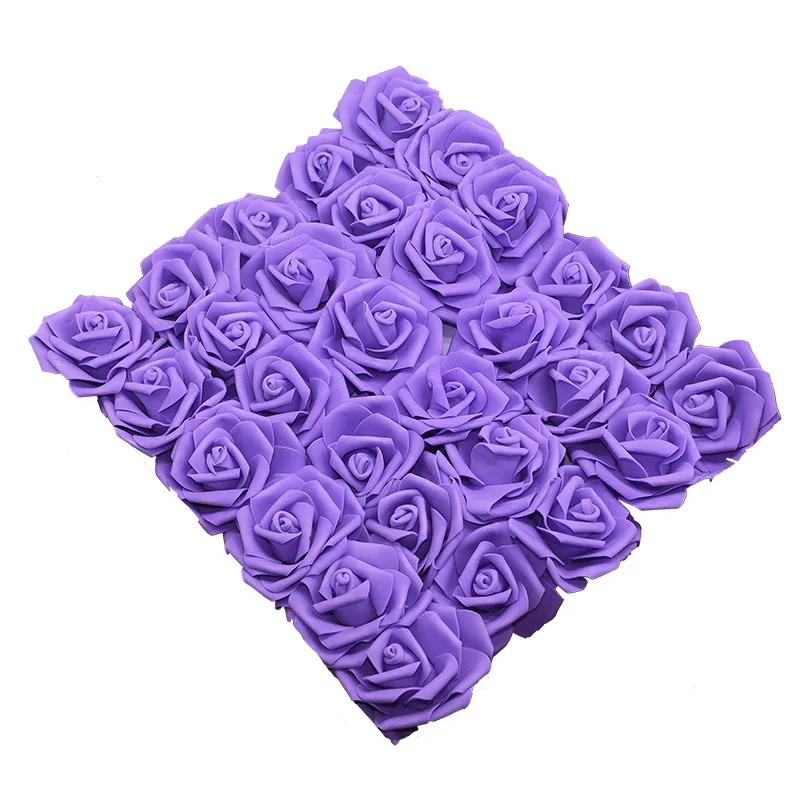F16 Purple 20 шт./лот 8 см искусственные цветы ПЭ пена Роза поддельные бутоны для дома Свадебные цветы невесты украшение букетов - Цвет: F16 Purple