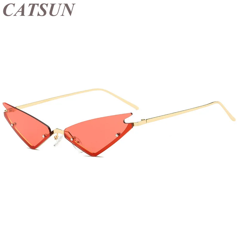 

2021 New Personalized Fashion Metal Compact Cat's Eye Women's Sunglasses Colorful Street Photos Trendy and Sexy Glasses