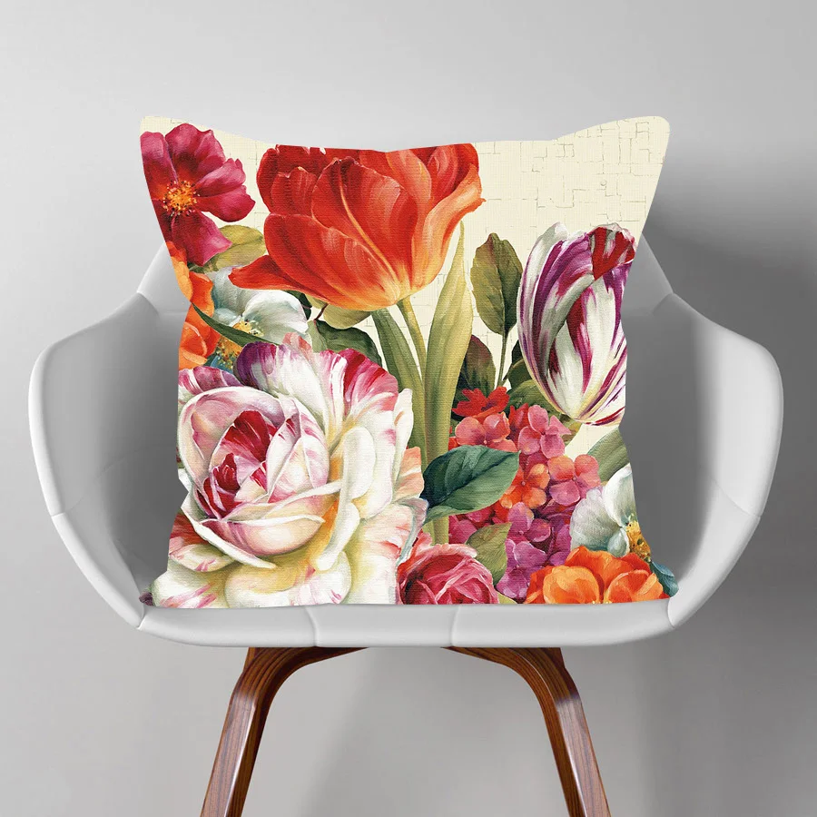 Масляная живопись цветочный цветок наволочки красивые пасторальные винтажные