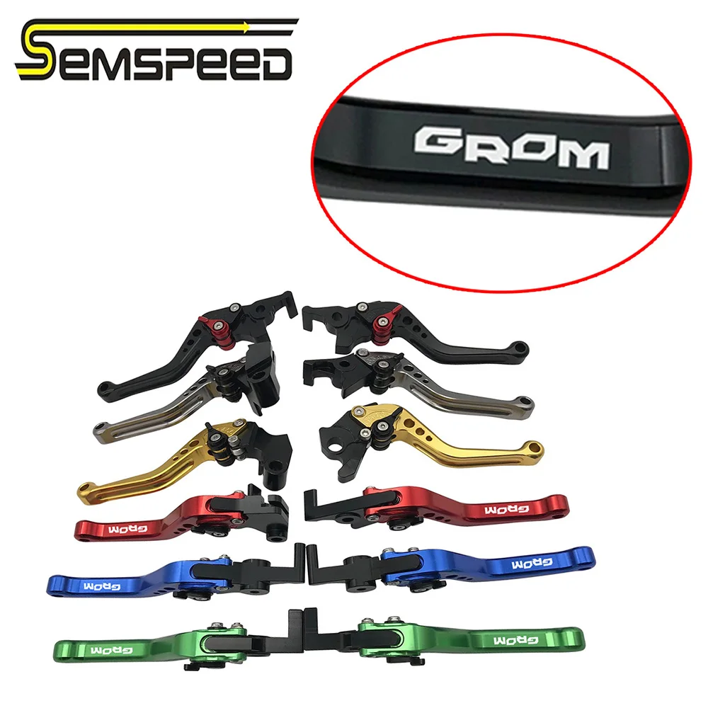 

Короткие рычаги тормоза и сцепления SEMSPEED с логотипом GROM для мотоцикла с ЧПУ для Honda MSX125 MSX 125 Grom 2014-2018 2019 2020