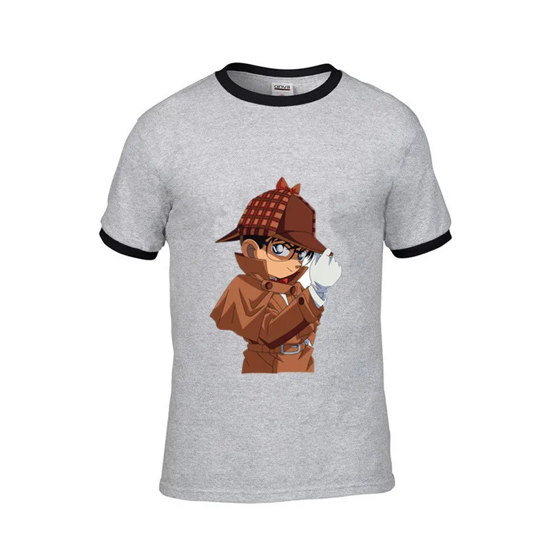 Мужские футболки с принтами из аниме Detective Conan In Sherlock Holmes уличная одежда надписью