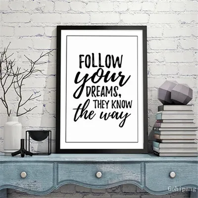 Следуйте за Вашей Мечтой художественный принт плакат настенные картины