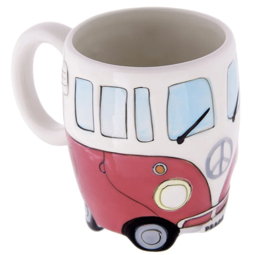 Van Mug Cartoon Bus Cup Creative Rretro Car Mugs Milk Coffee Cups Hand-painted Ceramic Shaped Watter 201-300ml |
