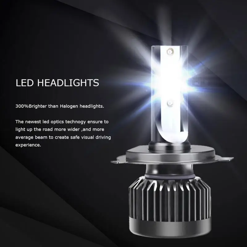 

2 PCS Car Headlights Mini Light H4 LED Bulb Headlight Kit Car 12V LED Lamp 80W 6000K 12000LM Car Headlight Led Bulbs