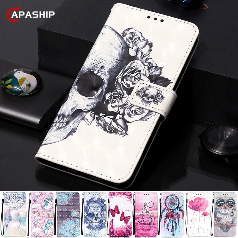 Кожаный чехол-книжка в стиле ретро с кошельком и животными для Samsung Galaxy Note 10 lite S7