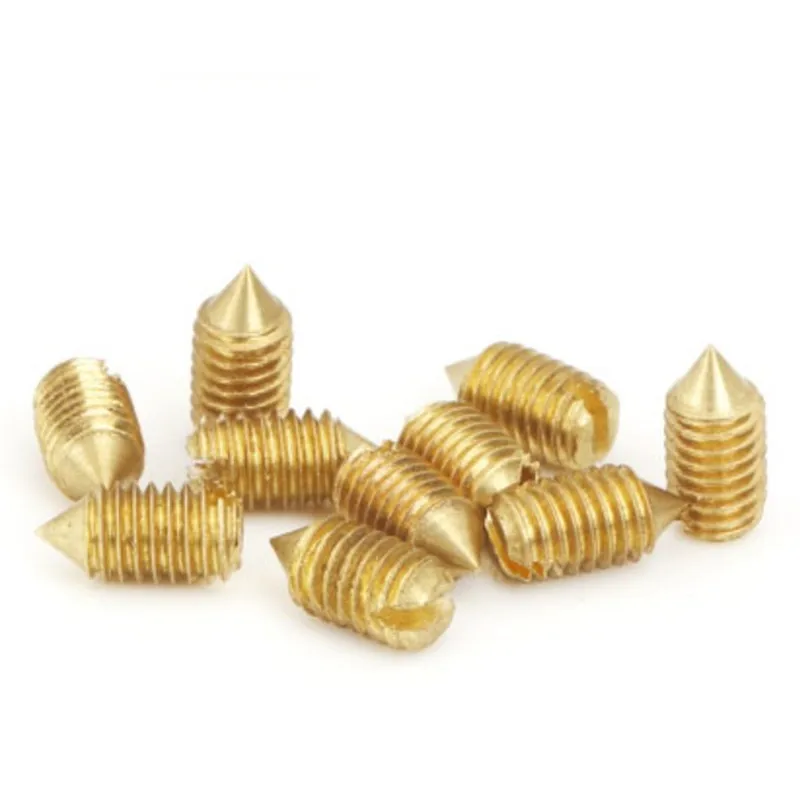 

1000pcs M2 M2.5 M3 M4 M5 pure brass slotted cone point headness set gurb screw