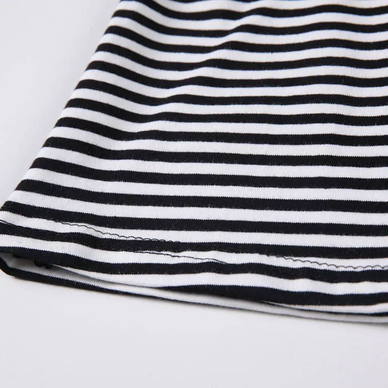 

Korean version of loose European American striped hole long-sleeved Casual women's spring Autumn new 2021 fashion top T-shirt