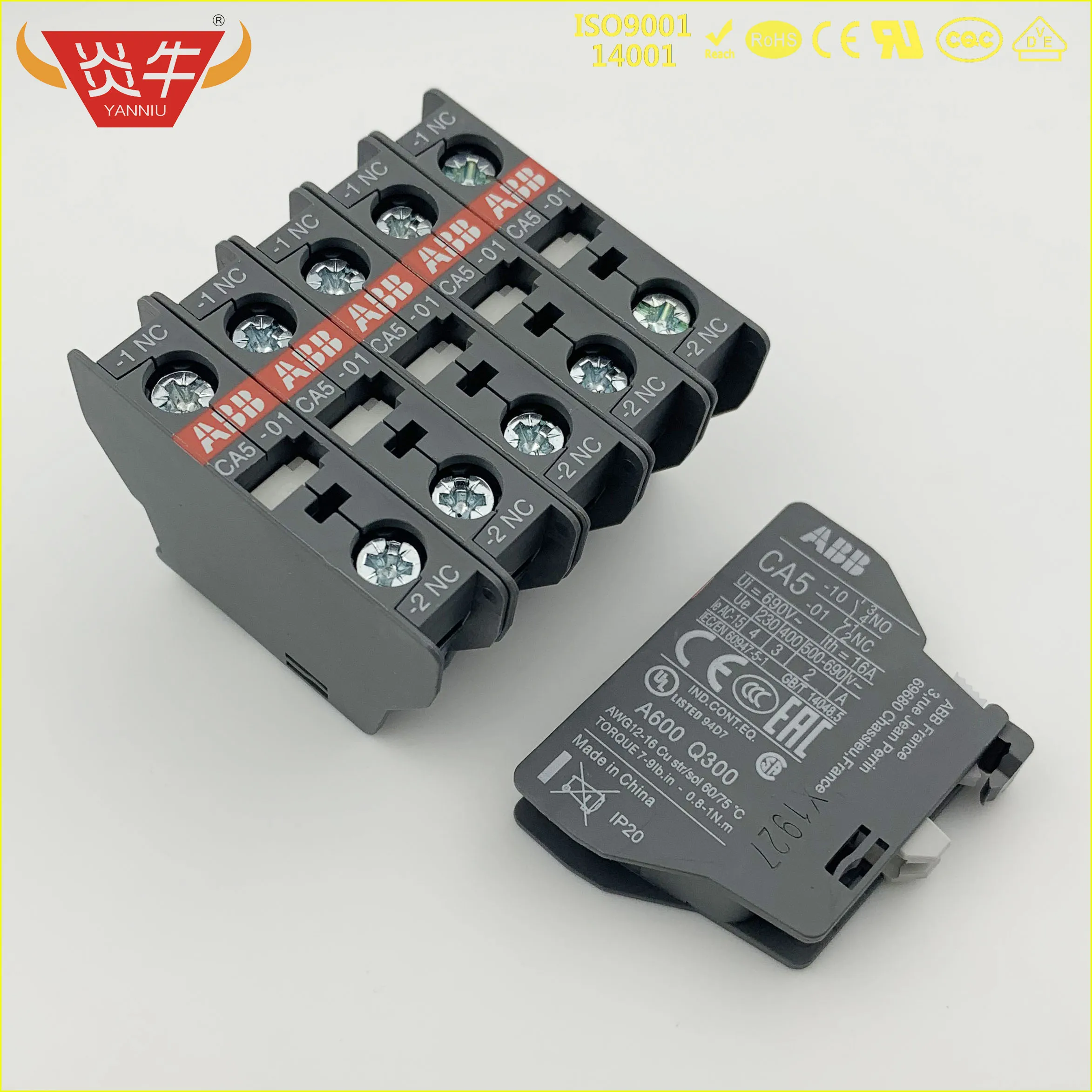 10 шт. ABB AC Контактор вспомогательный контакт приложение CA5-01 1NC CA5-10 1NO |