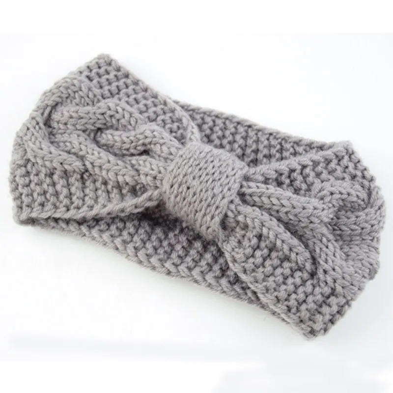 Autumn Winter Bow Twisted Wide Headband Turban Warmer Ear Crochet Knitting Stretch Hair Bands Women Female Headwrap Headwear |