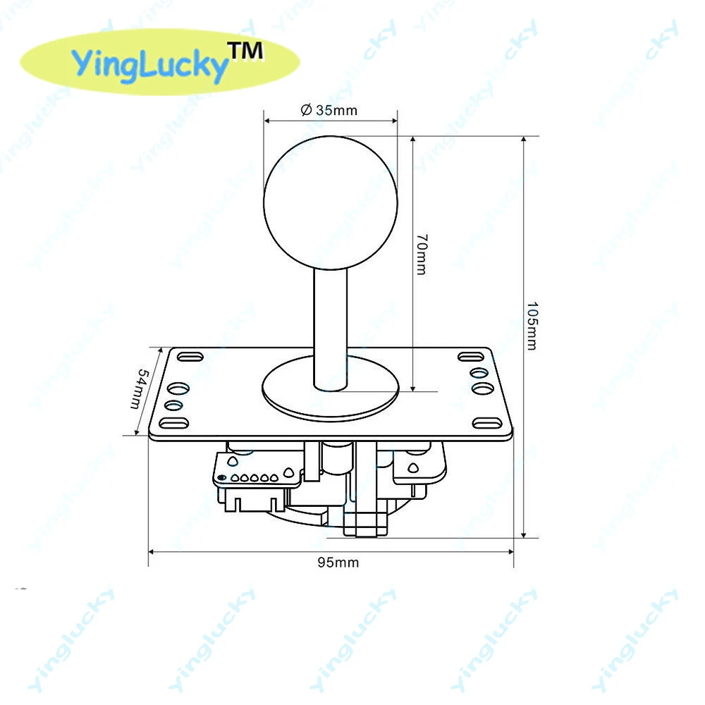 Yinglucky аркадный классический джойстик 4 пути 5pin DIY игровой джойстик красный шар Боевая палка запасные части для игры аркадная jamma