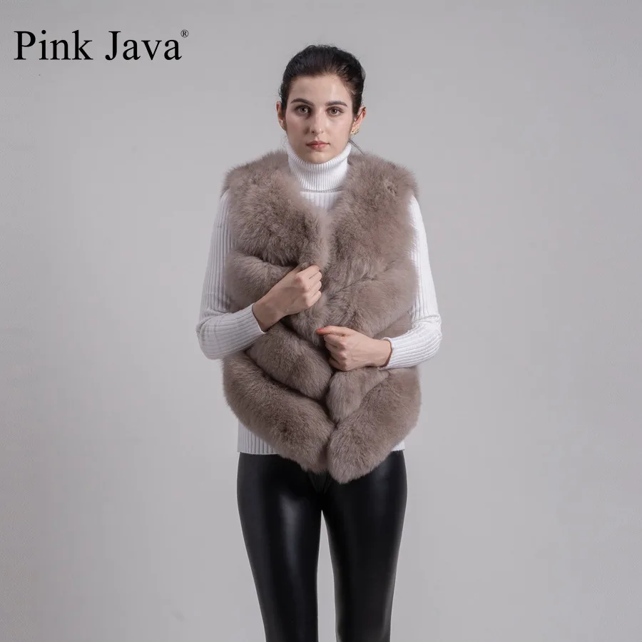 Розовое java QC8005 Новое поступление, горячая Распродажа, жилет из натурального Лисьего меха для женщин и девочек