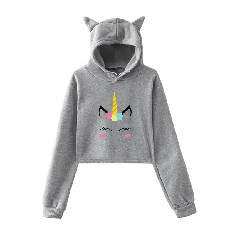 Толстовка в стиле Харадзюку; забавные толстовки с единорогом; Bluza damsk; Женский пуловер; Одежда для девочек-подростков; Осенняя теплая уличная одежда - Цвет: 14