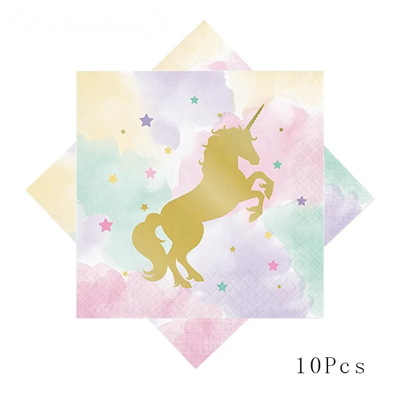 Chicinlife Unicorn Party Disposable Tableware Paper Cups Plates Napkins Tablecloth Banner Baby Shower Birthday Supplies | Дом и сад