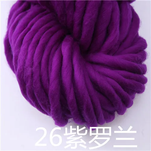 26 purple 250 г 36 м супер толстая натуральная Мериносовая Шерсть Толстые пряжи войлочная шерстяная фитильная пряжа для прядения ручного вязания пряжа зима теплая - Цвет: 26 purple