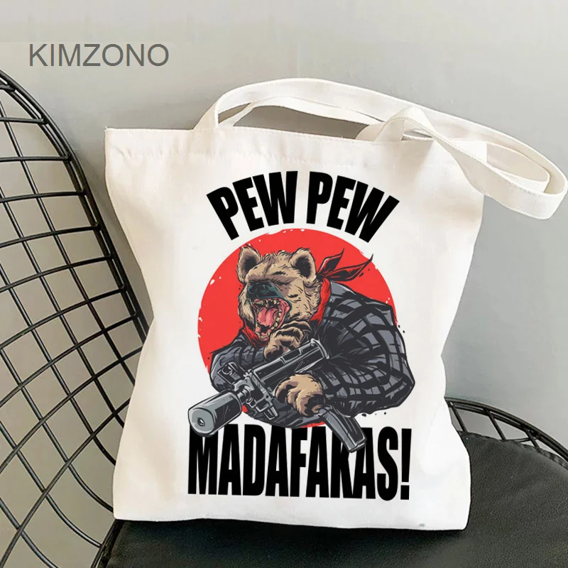 

Сумка для покупок Pew Madafakas, многоразовая Экологически чистая сумка из ткани, тканевая сумка