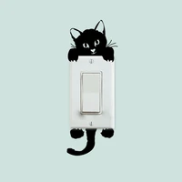 cute new cat wall stickers light switch decor decals art mural baby nursery room sticker pvc wallpaper for living room drop ship