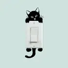 Симпатичная новая наклейка на стену в виде кошки, переключатель света, декоративные наклейки, художественная роспись, наклейка на детскую комнату, ПВХ обои для гостиной, Прямая поставка