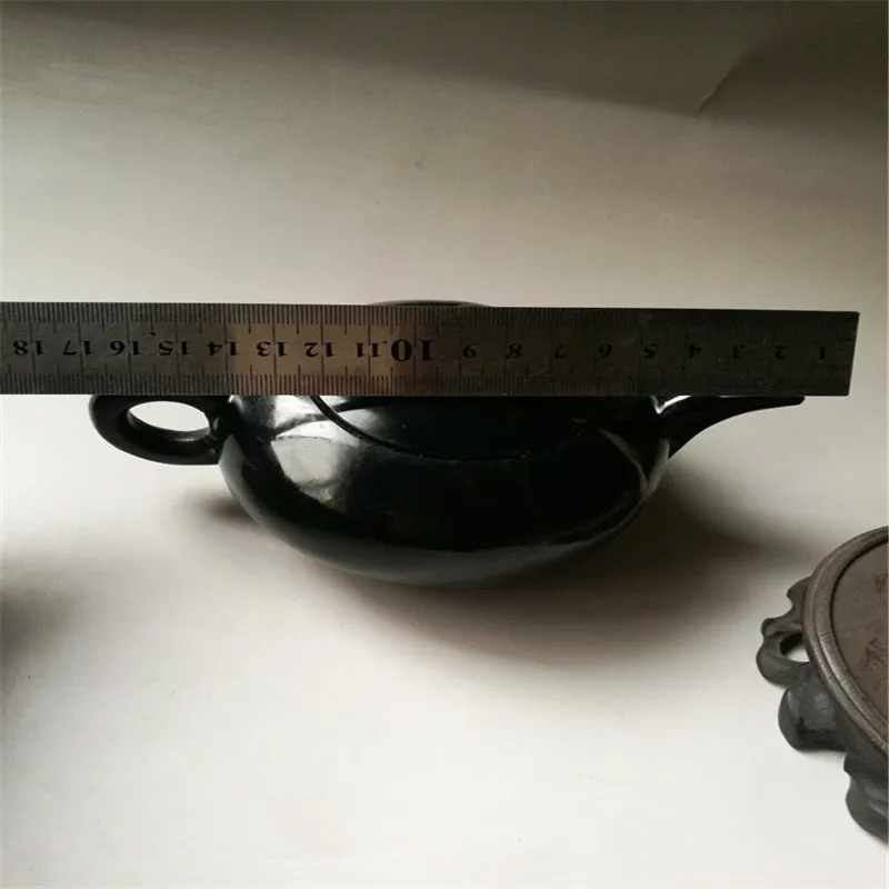 Натуральный черный нефрит ручной чашка с резьбой китайский резьба нефрита