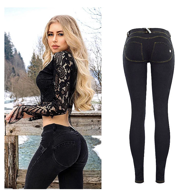 LORDLDS высокие уличные черные джинсовые брюки с эффектом пуш-ап Mujer узкие