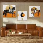 Современные Роскошные картины на холсте с изображением оранжевой лошади абстрактные постеры печатные настенные картины для гостиной коридора домашний декор