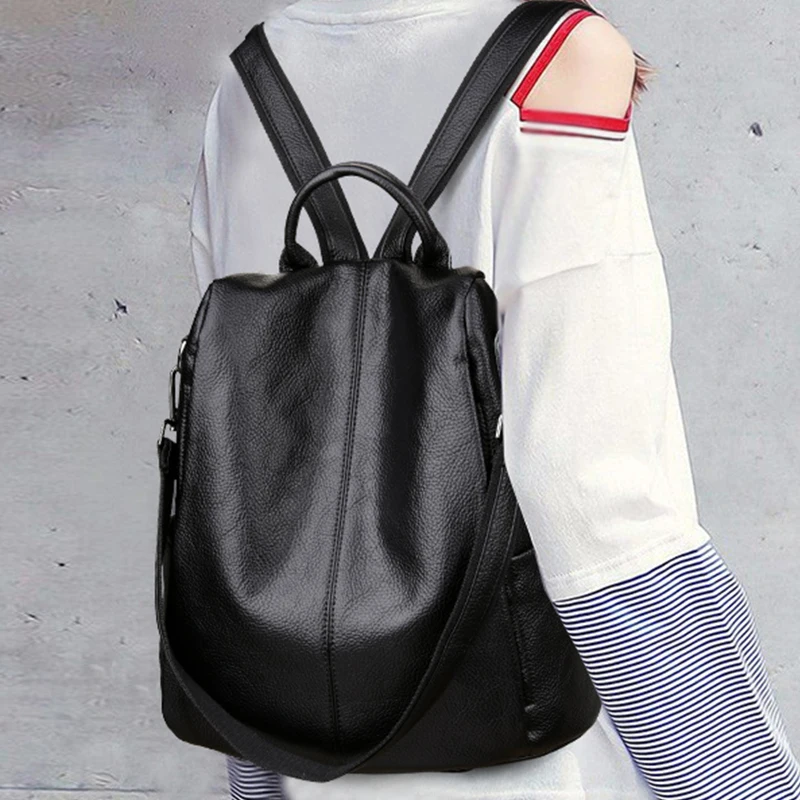 Роскошный рюкзак для девочек подростков школьный ранец из мягкой кожи дорожная