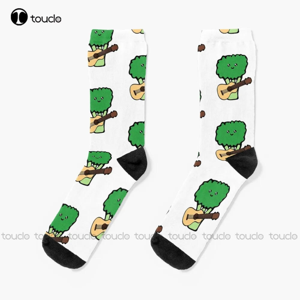 

Broccoli Pattern Guitar Socks Sports Socks Personalized Custom Unisex Adult Teen Youth Socks 360° Digital Print Christmas Gift