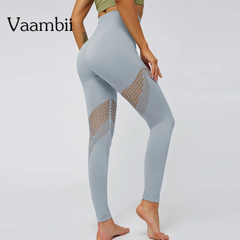 

Mesh Seamless Tights High Waist For Woman Gray Sports Pants Yoga Accessories Women's Sport Wear Leggins Women Clothes Running