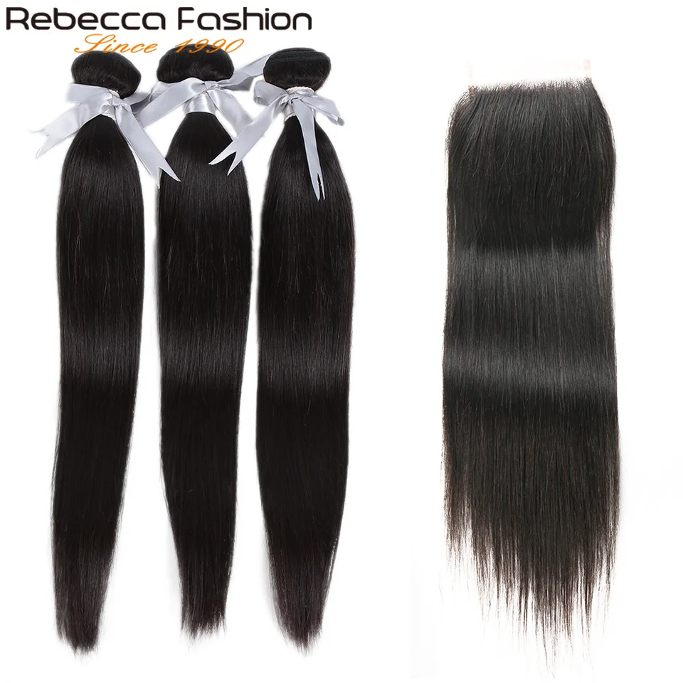 Rebecca, прямые пряди волос, с застежкой, 3 пряди, на шнуровке, человеческие волосы для наращивания, 8-28 дюймов, пряди с застежкой