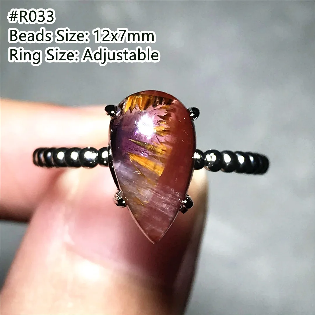 Кольцо из натурального ауралита 23 кварцевое кольцо для женщин и мужчин Cacoxenite