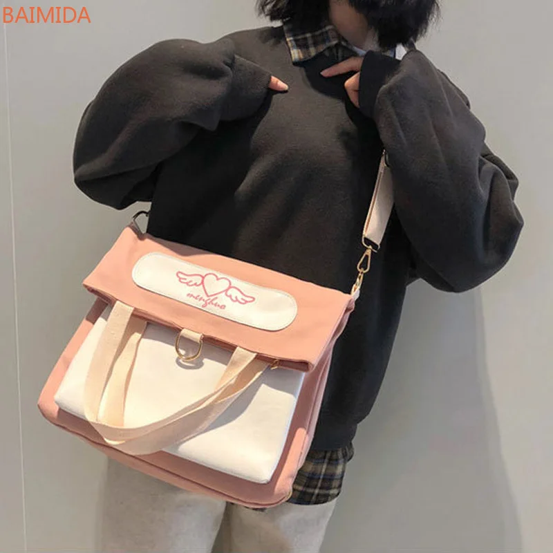 

BAIMIDA canvas bag for women waterproof shoulder messenger bags mochilas femenina Women's backpack fashion handbag bolso mujer