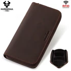 HUMEPAUL 100% кредитница из натуральной кожи с функцией блокировки RFID бумажник на молнии, карман для монет, Длинный кошелек для паспорта Обложка для Для мужчин держатель для карт, кошелек