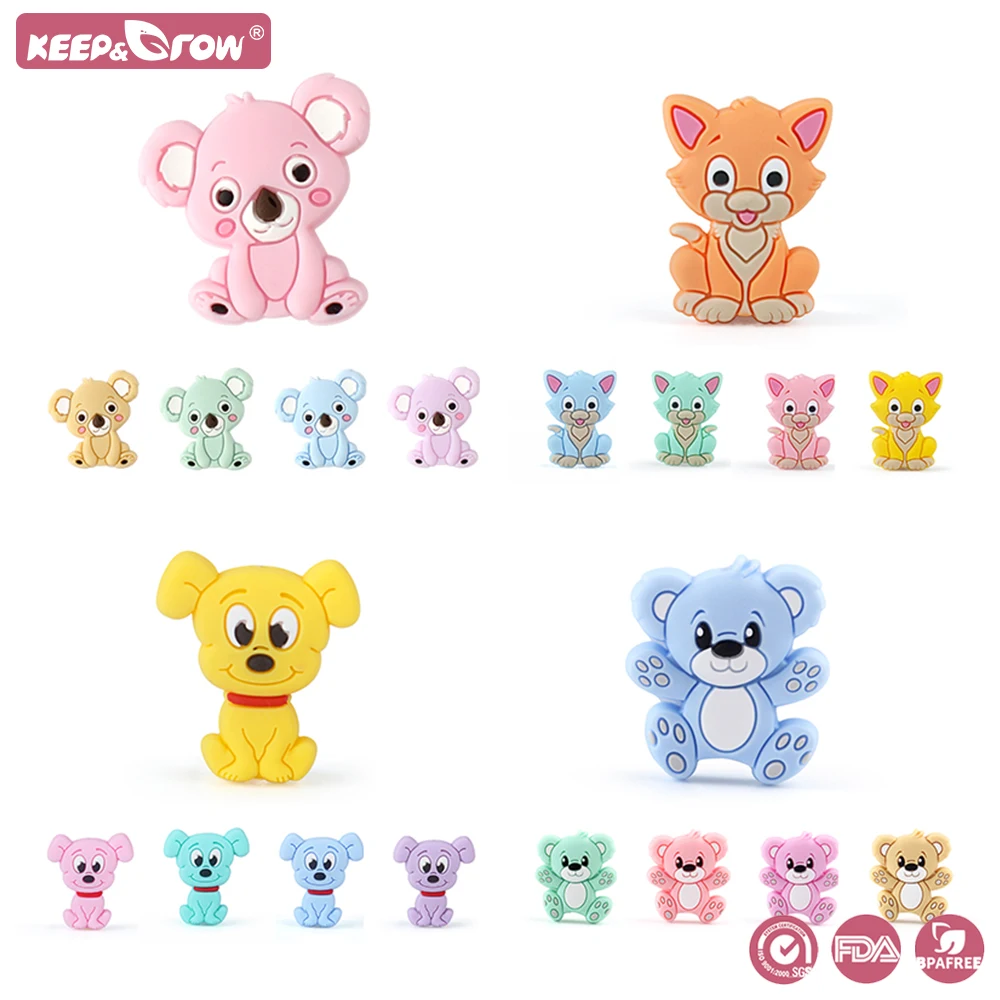 Силиконовые бусины коала Keep & Grow 5 шт. игрушки для прорезывания зубов соска клипсы