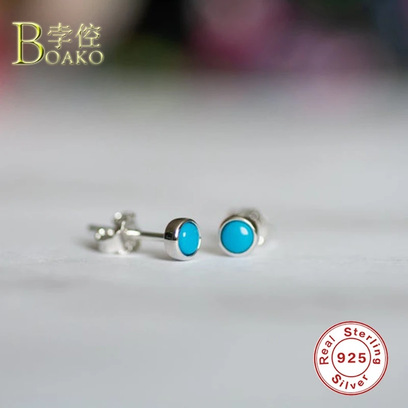 Реальные 925 Серебряные серьги для Для женщин из синего камня девушке подарок