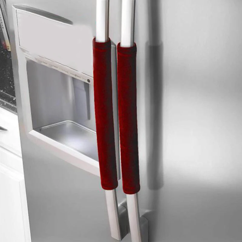 2Pcs/Set Refrigerator Door Handle Cover Kitchen Appliance Decor Fridge Oven Antiskid Knob Protector Black Grey Red | Дом и сад
