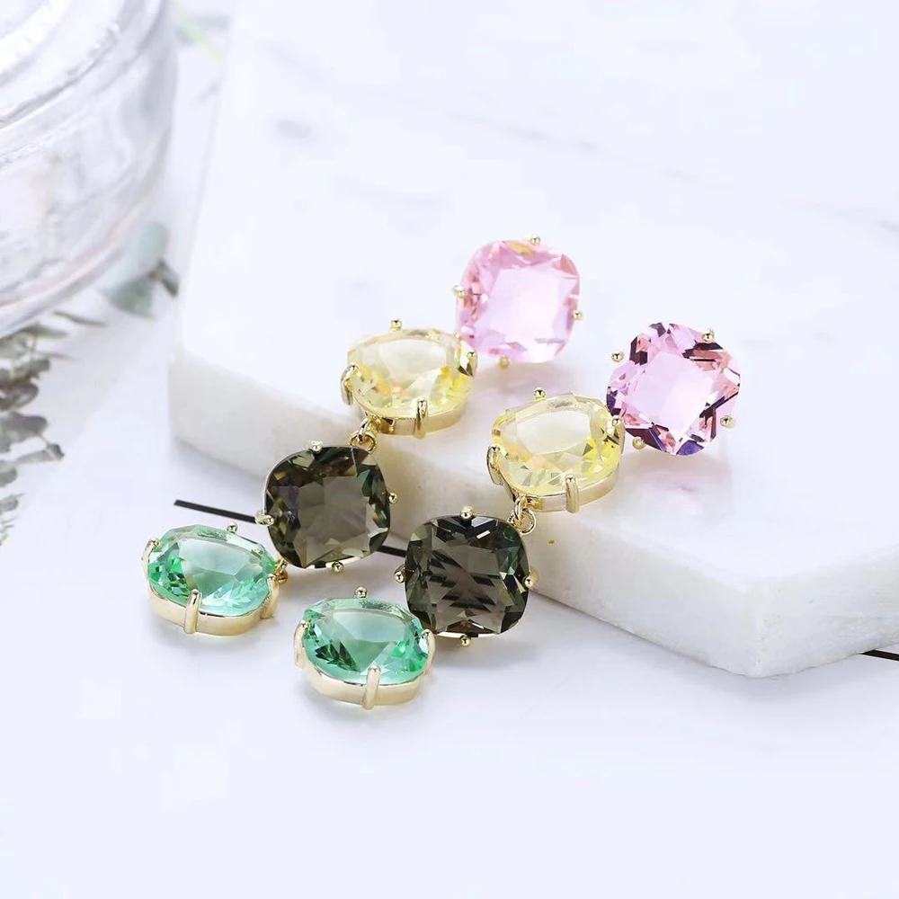 Модные изысканные дизайнерские серьги HIBRIDE с разноцветными фианитами для женщин