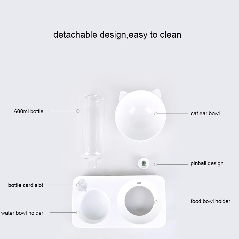 1 Набор кошачья миска для питомца собаки автоматические кормушки вода 600 мл