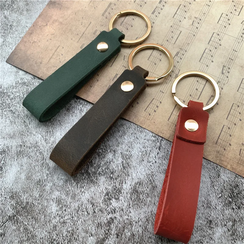 

10Pcs Keychain for Phone Genuine Leather Lanyard Key Ring Car Keychain Simple Wear Belt Type Landyard Personality Accessories