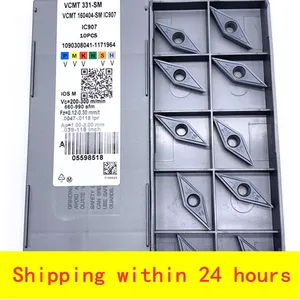 Токарный нож VCMT160404 SM IC907, карбидная токарная вставлять внутренние, лезвие для токарного станка с ЧПУ, инструменты для резки металла, 10 шт.