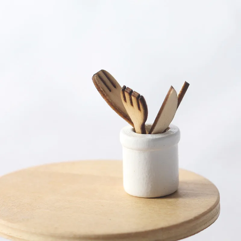 

5pcs/SET Dollhouse Wooden Kitchen Toy Pretend Play Simulation Kitchenware Miniature Mini Food Educational Toys Gift for Kids