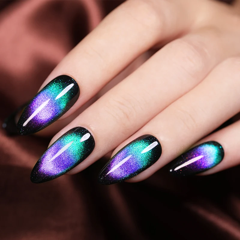 LEMOOC 9D кошка магнитные лазерные блестящие разноцветные переливающиеся туфли УФ